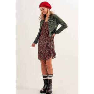 NEW Q2 basic denim trucker jacket in khaki green